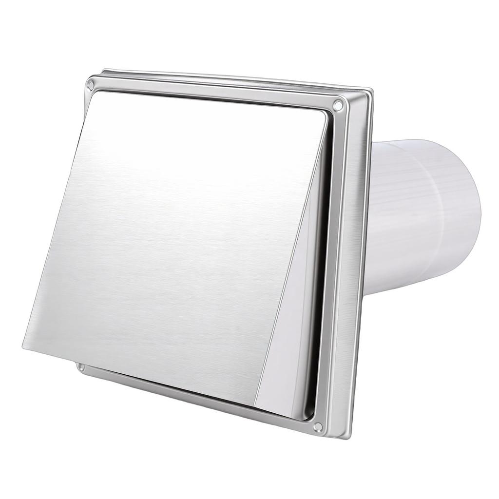 Hooded Wall Vent 6in with Screen Damper Exhaust Vent Cover Cap Outdoor Kitchen Range Hood Dryer Ventilation Kit House