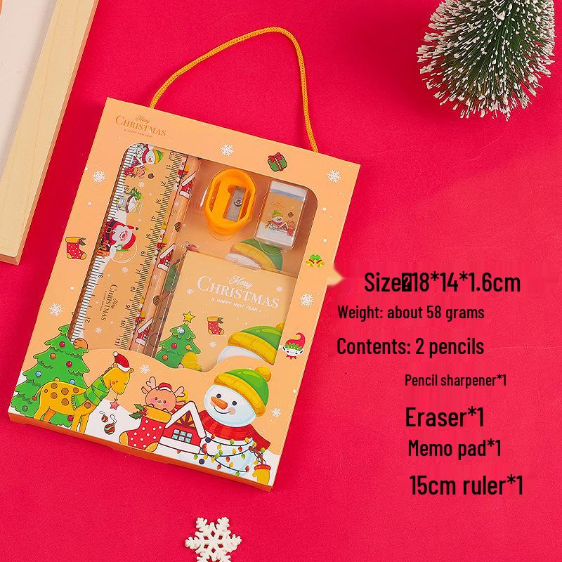 6-Piece Christmas Stationery Gift Set for Kids: Handbag Box for Elementary & Kindergarten