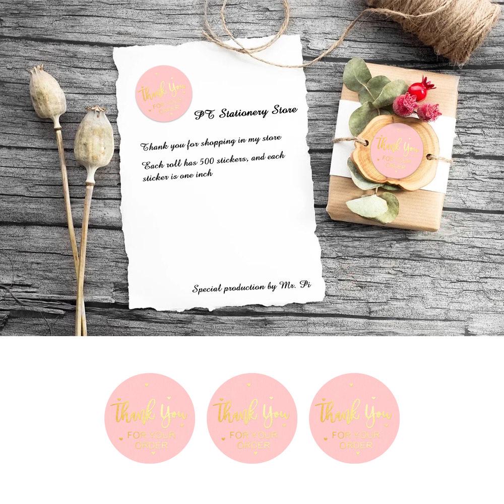 Transparent Self-Adhesive 'Thank You for Your Order' Hot Stamping Sealing Sticker
