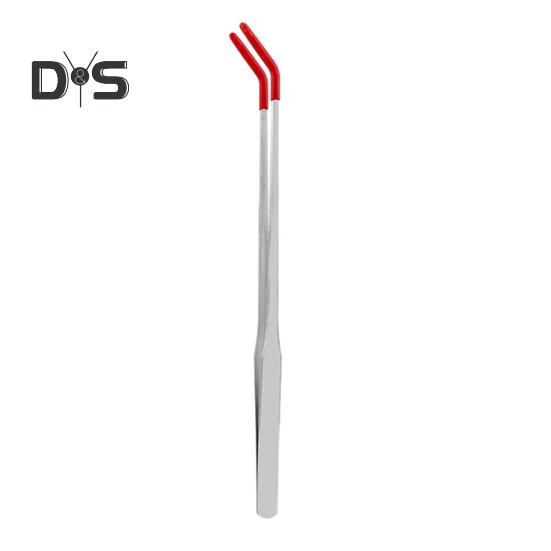 Fütterungszange für Reptilien aus Edelstahl mit Gummispitze, gerade/gebogene lange Pinzette für Aquarien, Bartagamen, Tankschlangen, Gehege, Terrarien