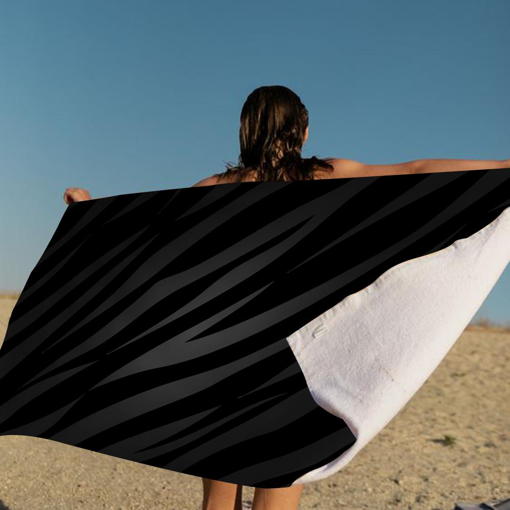 Asciugamano da Spiaggia Nuoto Stampa Zebra Bianca Nera Anime Asciugamano Morbido Assorbente Lavetta Regali per Bambini Viaggio Campeggio Palestra