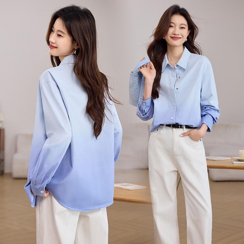 

2025 Spring/Summer Women s Gradient Loose Casual Top R5506 XL for 65-70 kg