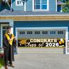 Large Congrats Grad Banner Gold Class of 2026 Banner Backdrop Graduation 2026 Yard Sign for Graduation Party Supplies Graduation Decorations 2026