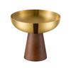 Premium Stainless Steel Dessert Cup With Wooden Stand High Footed Serving Dish Ideal For Ice Cream And Salad