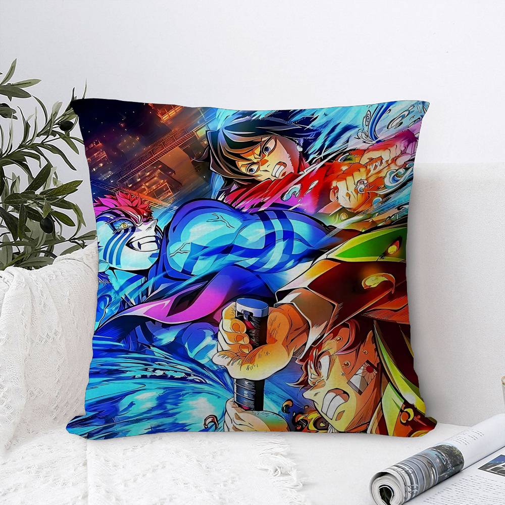 Anime DDemonS SSlayerS Cushion Cover Car Throw Pillow Case For Sofa Car Christmas Gift xcm xcm
