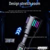 White Laser Zoom Flashlight: Fluorescent LED, Electric Display, Long-lasting Battery, Super Bright, Long Range