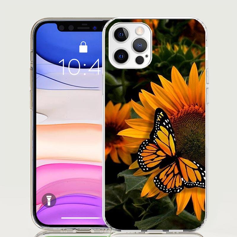 Beauty Yellow Sunflower Print Case Phone Cover for Apple iphone 16 15 14 13 12 Mini 11 Pro Max 16E X XS XR 7 Plus 8 + SE 2020 Tr