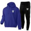 Men's Casual Autumn/Winter Hooded Set - Trendy Plus Velvet Hoodie & Sweatpants Two-Piece Set