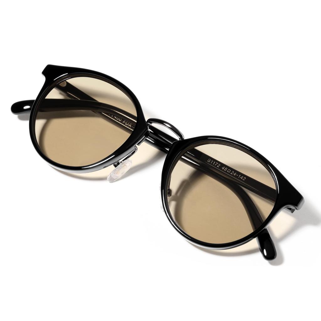 FEISEDY Sunglasses for Men and UV400 Round Colored Perfect for and Stylish Boston B1172 Women, Protection, Shape, Stylish, Lightweight, Lenses,