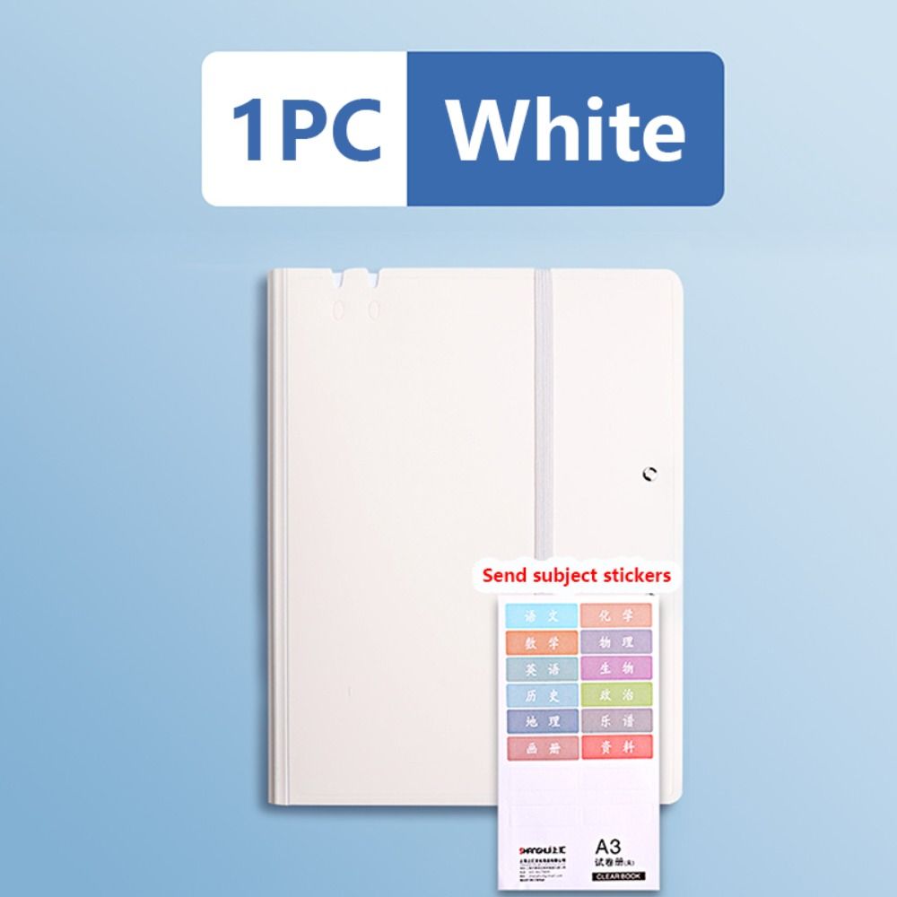 

High Quality Strap Design A3 File Folder Multifunction Clipboard Document Classification Organizer Students білий