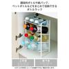 ELECOM Bottle Rack, Holds Two 2L Bottles and Six 1L Bottles, Condiment Bottles, Paper Cartons, and PET Bottles, Kitchen Storage "Side" White, KAWBTRCP
