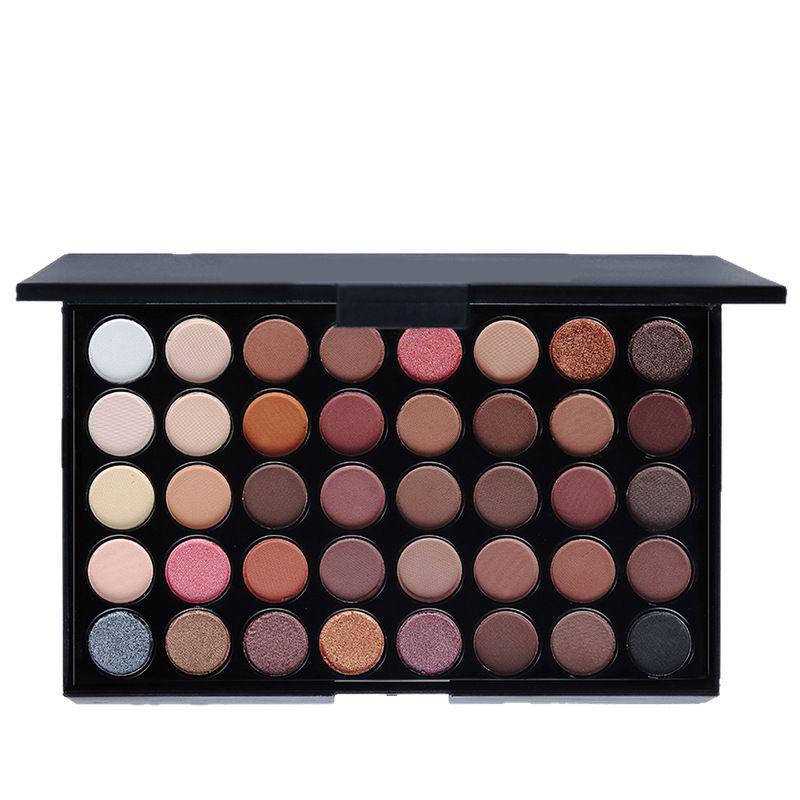 Pearlescent 40-Color Eyeshadow Palette - Earth Tone Collection