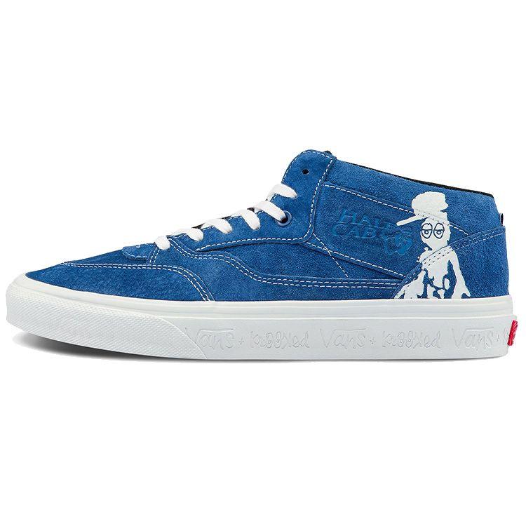 Vans Half Cab 92 Vcu Suede Casual Durable Mid-Top Skate Shoes Unisex sneaker Blue VN0A4BW9APG