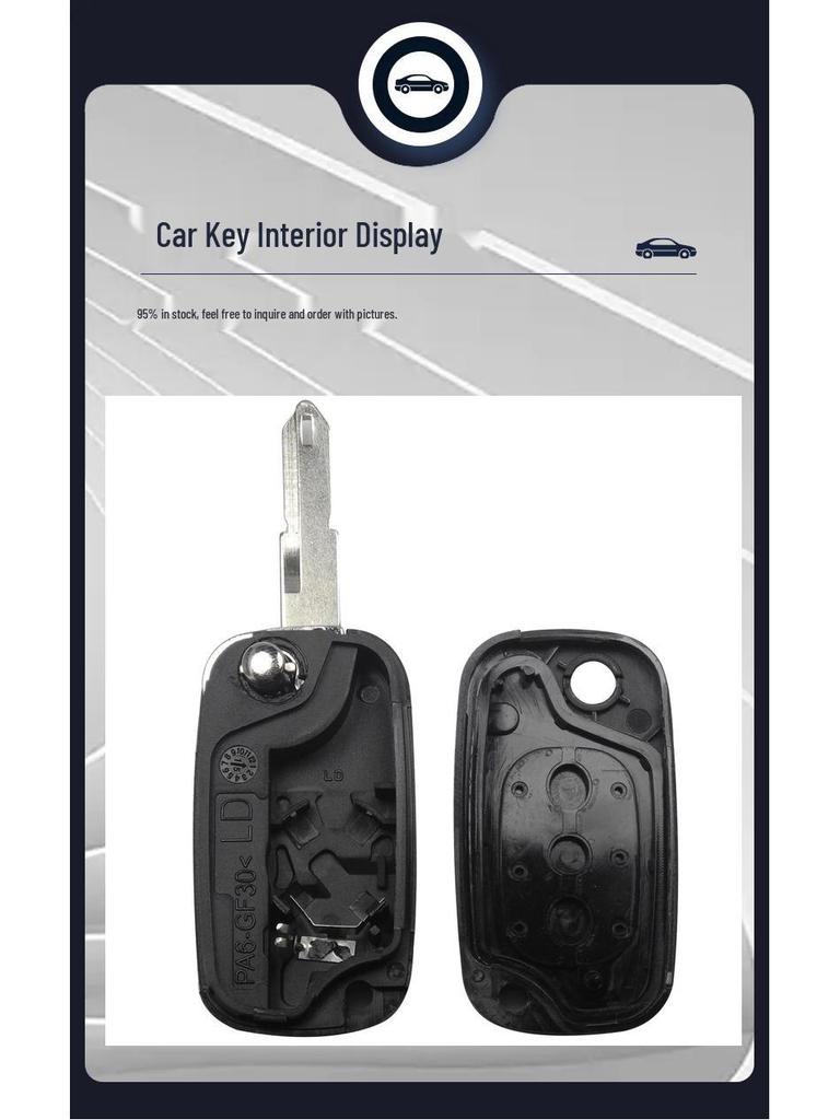 Renault 3-Button Folding Remote Key Shell - Smart Replacement (No Logo)