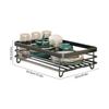 Carbon Steel Dish Drying Rack Kitchen Plates Organizer with Drainboard Over Sink Countertop Cutlery Storage Holder Supplies