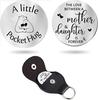Cross Car Key Inspirational Decision Coin Leather Keychain with Stainless Steel Engraved Double-Sided Round Charm Gift