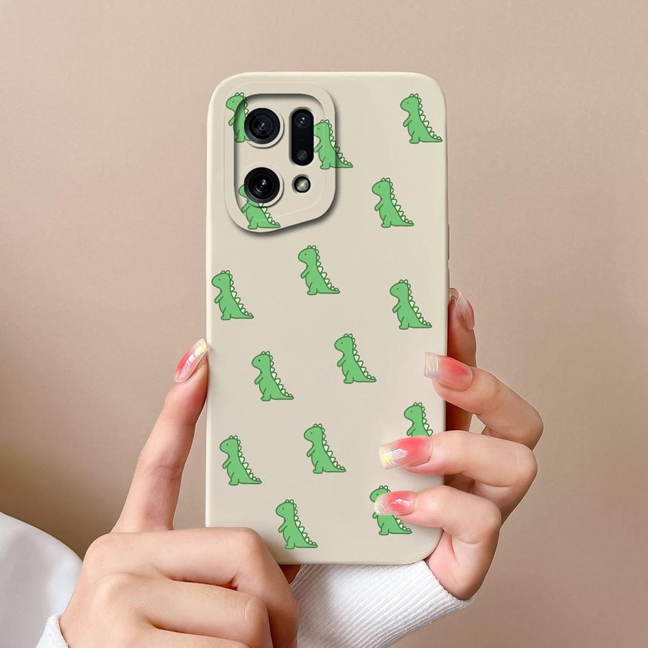 Handyhülle für OPPO K10 Pro K7 K9X K3 K5 Narzo 50i Neo 9 Prime Cover niedliche Mode Dinosaurier stoßfest flüssiges mattes weiches Silikon für OPPO Bumper