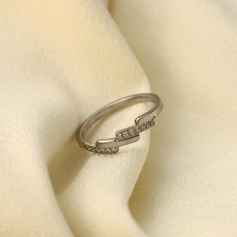 Zircon-Set Multi-Layer Ring, Titanium Steel 316 Non-Fading Gold Stacked Ring, Girls' Niche Temperament Ring