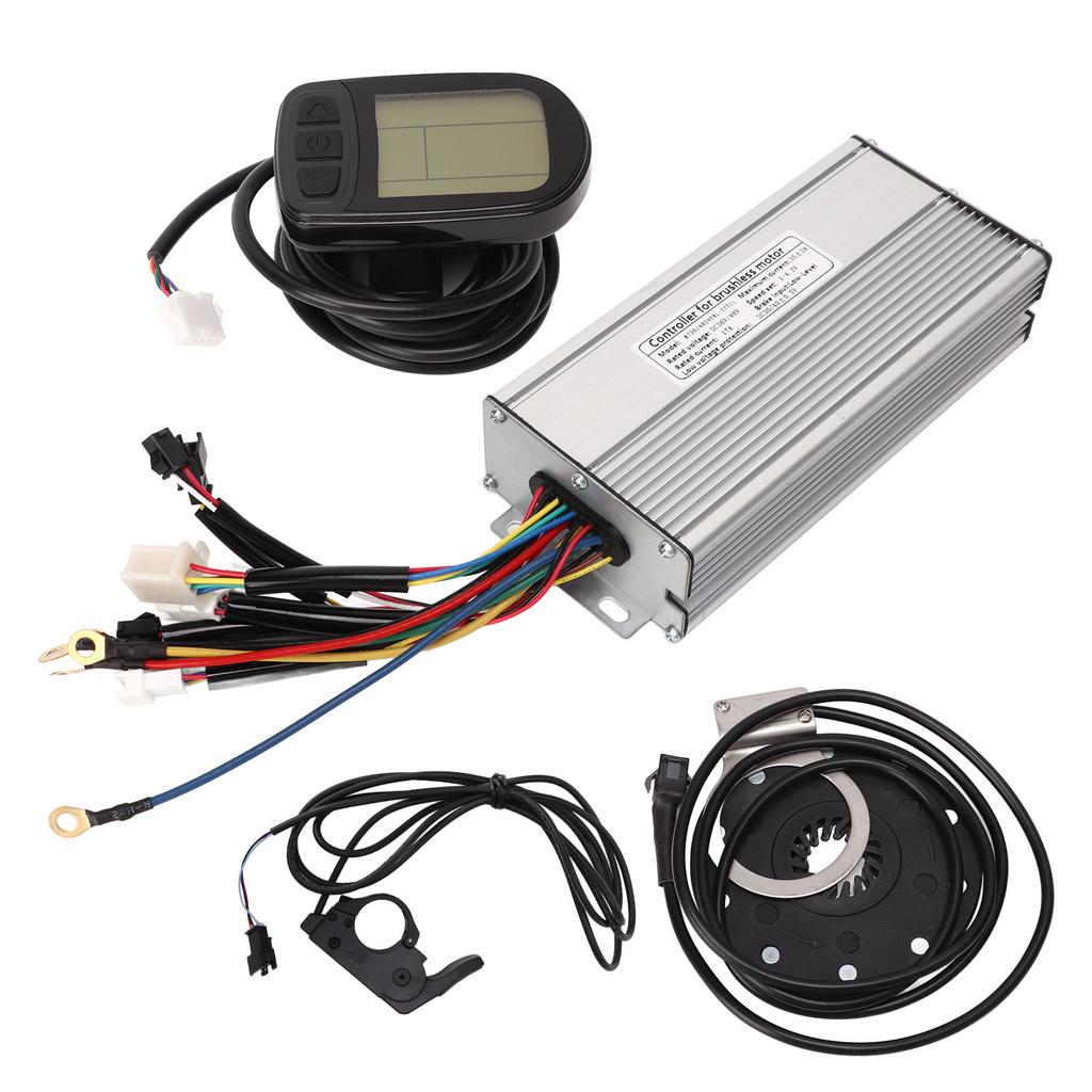 36V 48V 1500W Electric Bike Conversion Kit 35A Sine Wave Controller with Light Wire LCD5 Panel Thumb Throttle