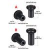 Black Door Hinge Nut Replacement Hardware, 8 Piece Threaded Insert Kit with Flanged Base for Maintenance Repair