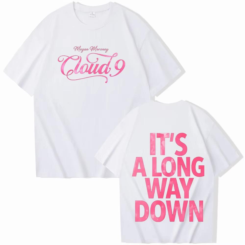 Megan Moroney Cloud 9 Tour Its A Long Way Down Tshirt Men Women Harajuku Short Sleeve Oneck Casual top Gift Springsummer new