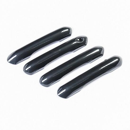Exterior Side Door Handle Strip Trim For Ford Explorer -23 ABS Carbon Fiber