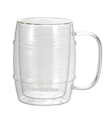 Żaroodporny szklany kubek z podwójną ścianką, podwójna struktura, beczka, kubek do piwa, 1000 ml, UW-2032, przezroczysty