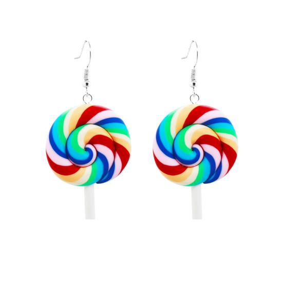 Fashion Rainbow Lollipop Candy Dangle Hook Earrings Women Jewelry Gift Party