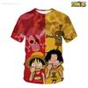 Herren Mode Einteiler T-Shirt Zoro Kunstdruck Jungen Kleidung Mädchen Kurzarm Herren Trikot Leichte Oberteile