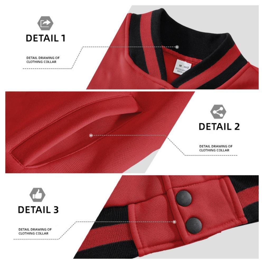 2025 European and American Men's Trendy Autumn and Winter Patchwork Buttoned Baseball Jacket Cardigan Coat
