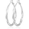 Silver Hoop Earrings for Women Hypoallergenic Sterling Silver Post Lightweight Large Mobius Hollow Tube 14k Gold Hoop Earrings Trendy 40MM 50MM 60MM