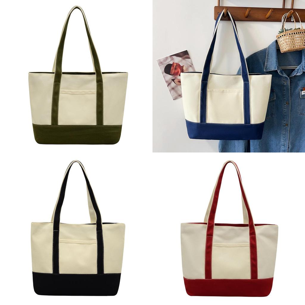 Borsa a Tote in Tela Personalizzabile Unisex Grande Capacità per Uso Quotidiano