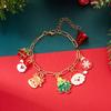 Alloy Metal Christmas Necklace Rhinestone Santa Claus Bracelet Holiday Accessories  For Women Girls