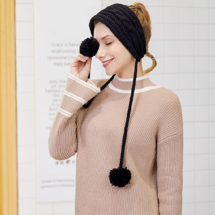 Crochet Woolen Adult Headband Girl Earmuffs Knitted Hairband For Women Teens