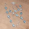 Swiss Blue Quartz Gemstone Women's Unisex Jewelry Necklace Set 18-20''