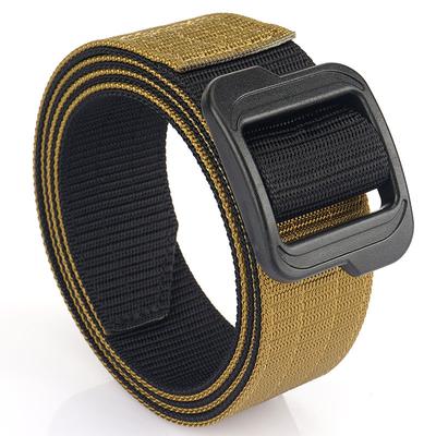 Cinturón de viaje nuevo para hombre con hebilla automática, cinturón de nailon grueso de doble capa versátil para actividades al aire libre