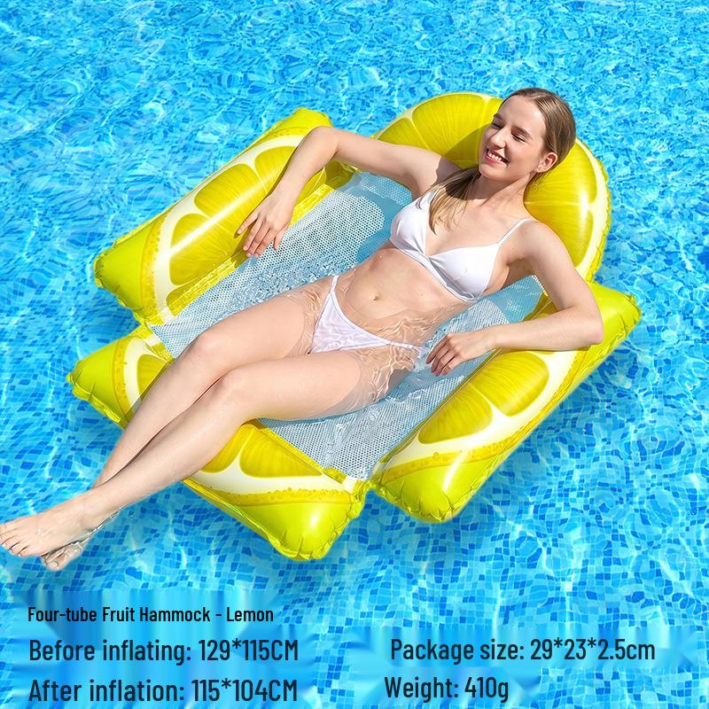 Tumbona Flotante Inflable Plegable Transfronteriza con Respaldo y Malla