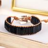 Bohemian Stone Bracelet Handmade Natural Stone Tube Beads Bangle Adjustable Unisex Boho Bracelet Gift for Him Her