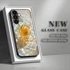 Rosenblüten Hartglas Handyhülle Geeignet für Samsung Galaxy S26 S25 S24 S23 S22 S20 FE/Ultra/Plus Anti-Drop Rückseite