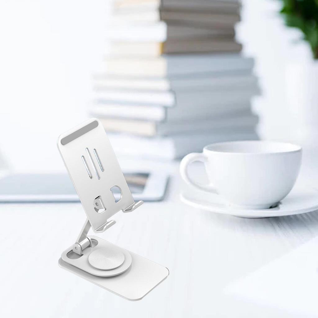 Phone Holder 360 degrees Rotation Height   Foldable Portable Metal Desk Phone Dock Holder for Phone Tablet