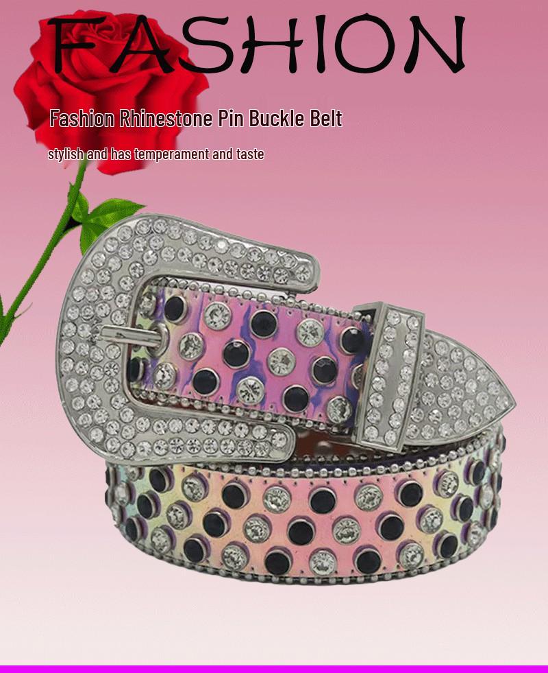 Unisex Rhinestone Belt: Personalized Hip-Hop Punk Style with Beads – Trendy European & American Fashion Waistband