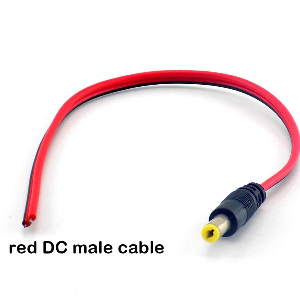 2.1x5.5mm DC Male Plug 12V DC Power Pigtail Extension Cable Jack For LED Strip Light Driver CCTV Camera Connector