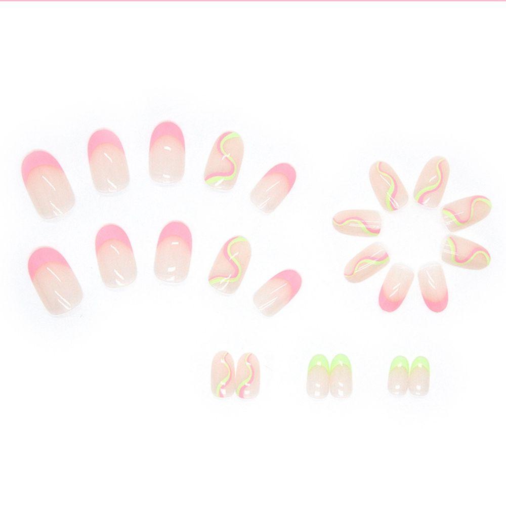 Artificial Manicure Tool Wearable Nail Tips Almond False Nails French Short Ellipse Fake Nails
