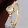Exquisite Four-Leaf Clover Ring Sparkling Synthetic Zirconia Ring For Women'S Perfect Gift