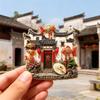House Refrigerator Magnet Shop Shape Magnetic Sticker Chinese Style Home Decoration  Magnet