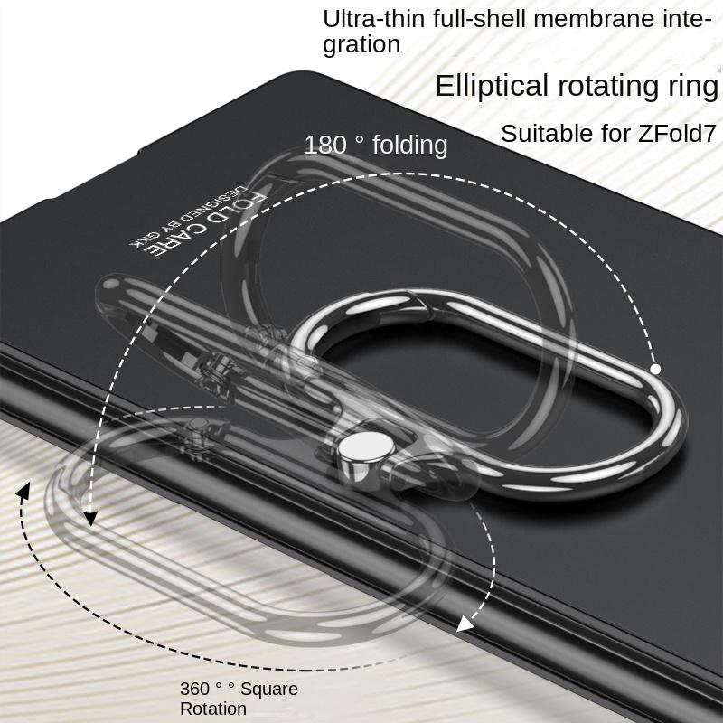 For Samsung Galaxy Z Fold 7 Case Hard Slim With Ring Stand Protective Back Cover Case For Samsung Z Fold7 Full Cover Phone Shell