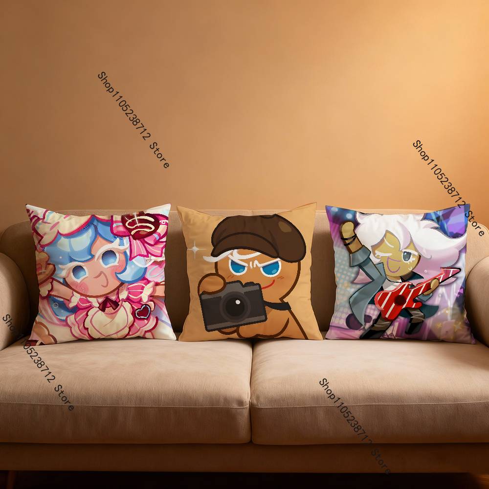Funny Game Cute C-Cookies R-Runing Pillow Case Cute Anime Peripherals Bedroom Sofa Decorative Cushion Cover Soft Cushion Cover