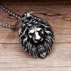 Vintage Unique Stainless Steel Lion Pendant For Men Punk Hip Hop Animal Biker Necklace Amulet Fashion Jewelry Gift