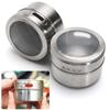 Latas de temperos de aço inoxidável, jarra de armazenamento magnética com suporte de parede, recipientes para temperos de cozinha doméstica