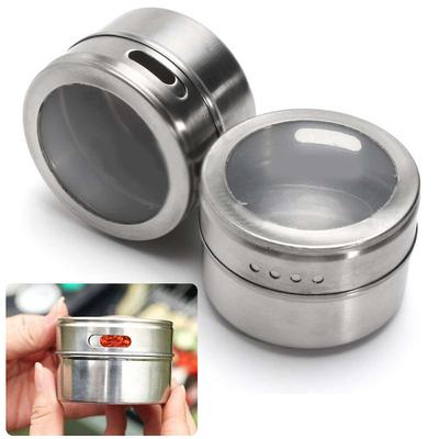 Edelstahl Gewürzdosen Magnetische Lagerung Jar Mit Wand Montiert Rack Hause Küche Gewürz Lieferungen Container